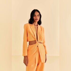 Farm Rio cut out peach blazer. Sz s. NWOT